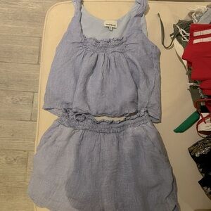 Heartloom blue set tank top and shorts. Size XS top and small bottoms